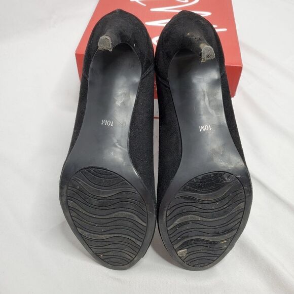 IMPO Tyra black vegan suede zip back pump heels with box 10 - Picture 10 of 11